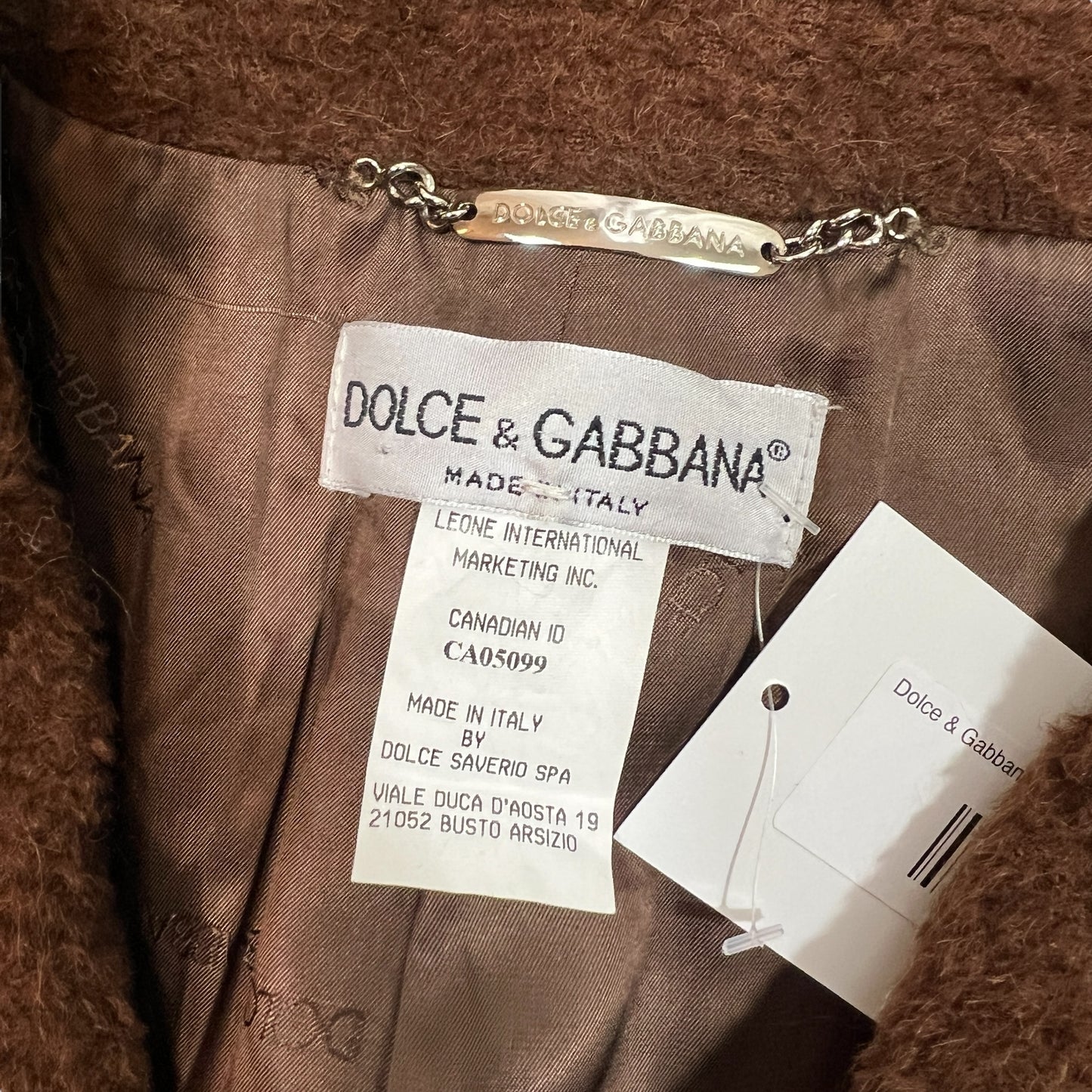 Dolce & Gabbana Brown Wool & Alpaca Pea Coat