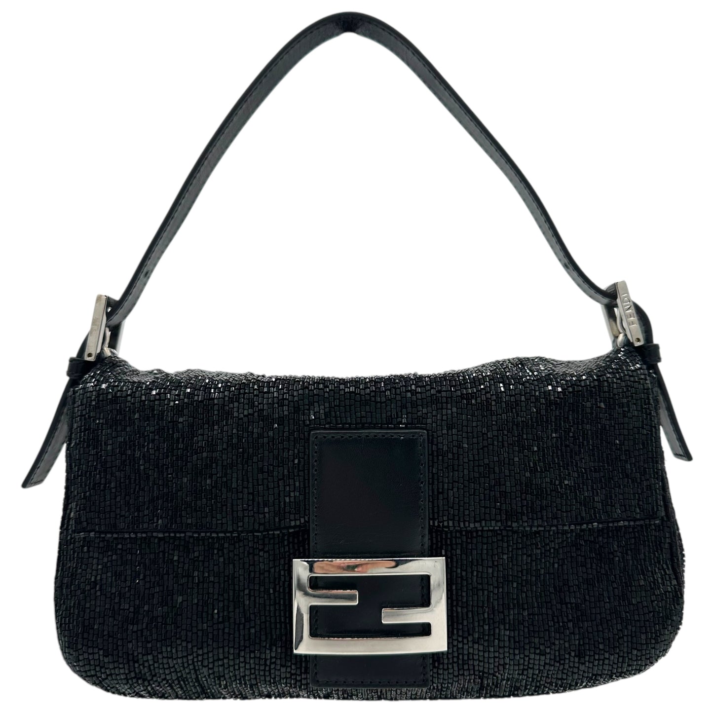 Fendi Black Beaded Baguette Bag - Outfit Repeater