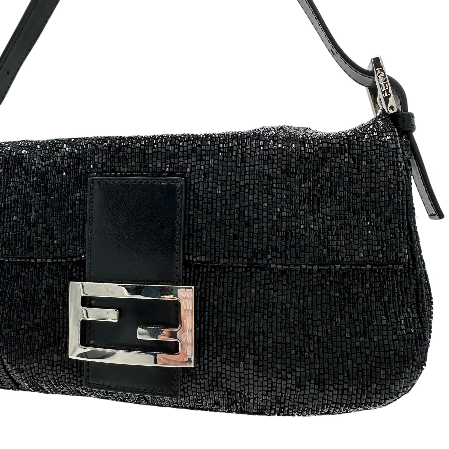 Fendi Black Beaded Baguette Bag - Outfit Repeater