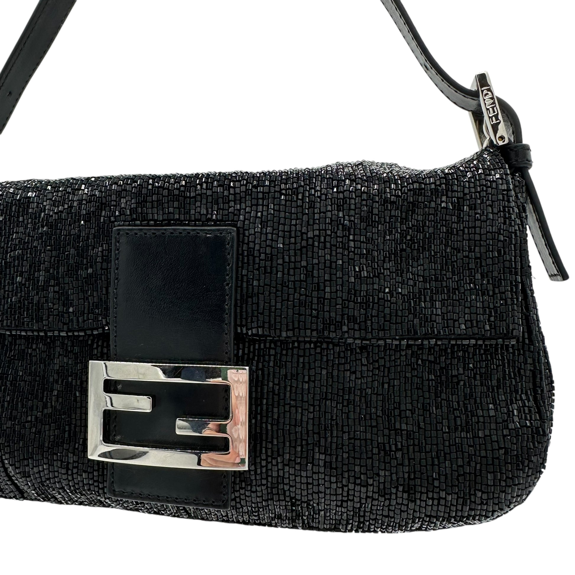 Fendi Black Beaded Baguette Bag - Outfit Repeater
