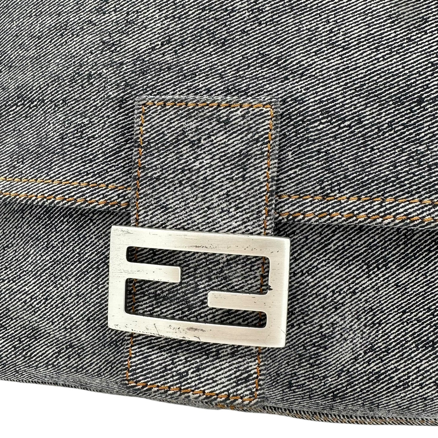 Fendi Light Wash Denim Look Suede Mama Baguette Bag RARE - Outfit Repeater