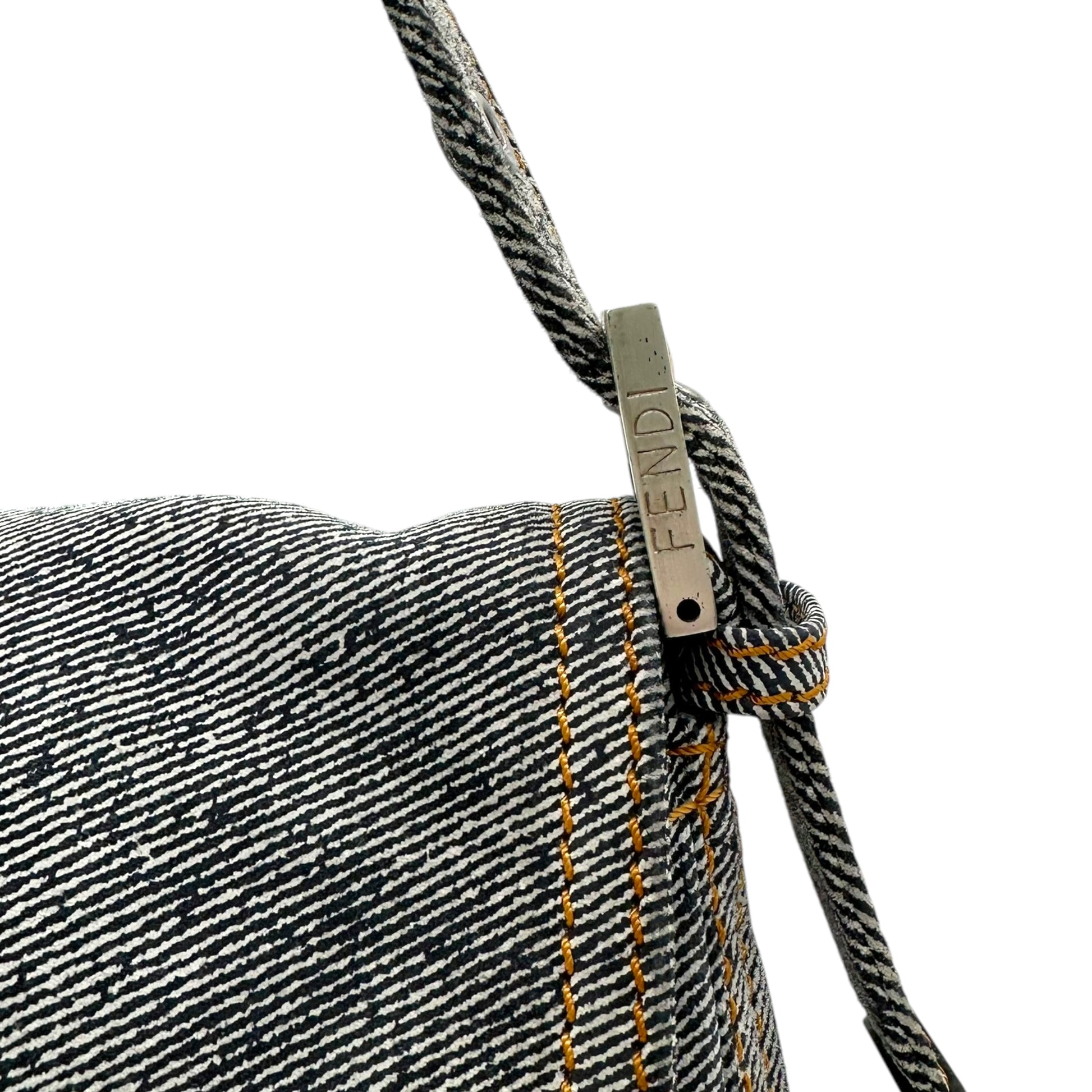 Fendi Light Wash Denim Look Suede Mama Baguette Bag RARE - Outfit Repeater