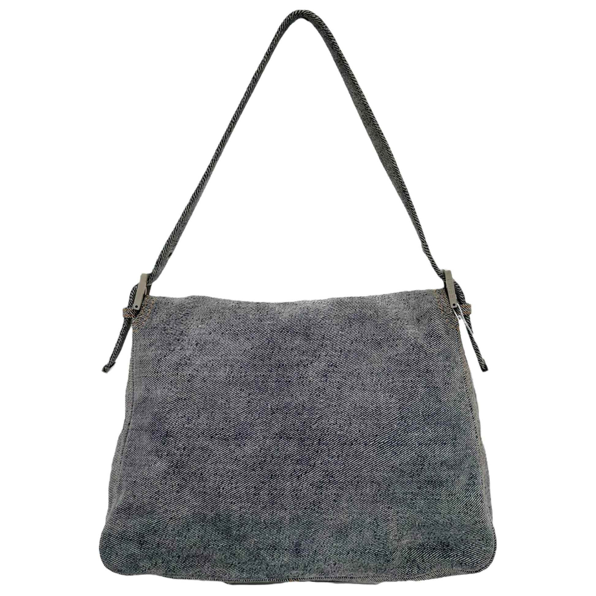 Fendi Light Wash Denim Look Suede Mama Baguette Bag RARE - Outfit Repeater