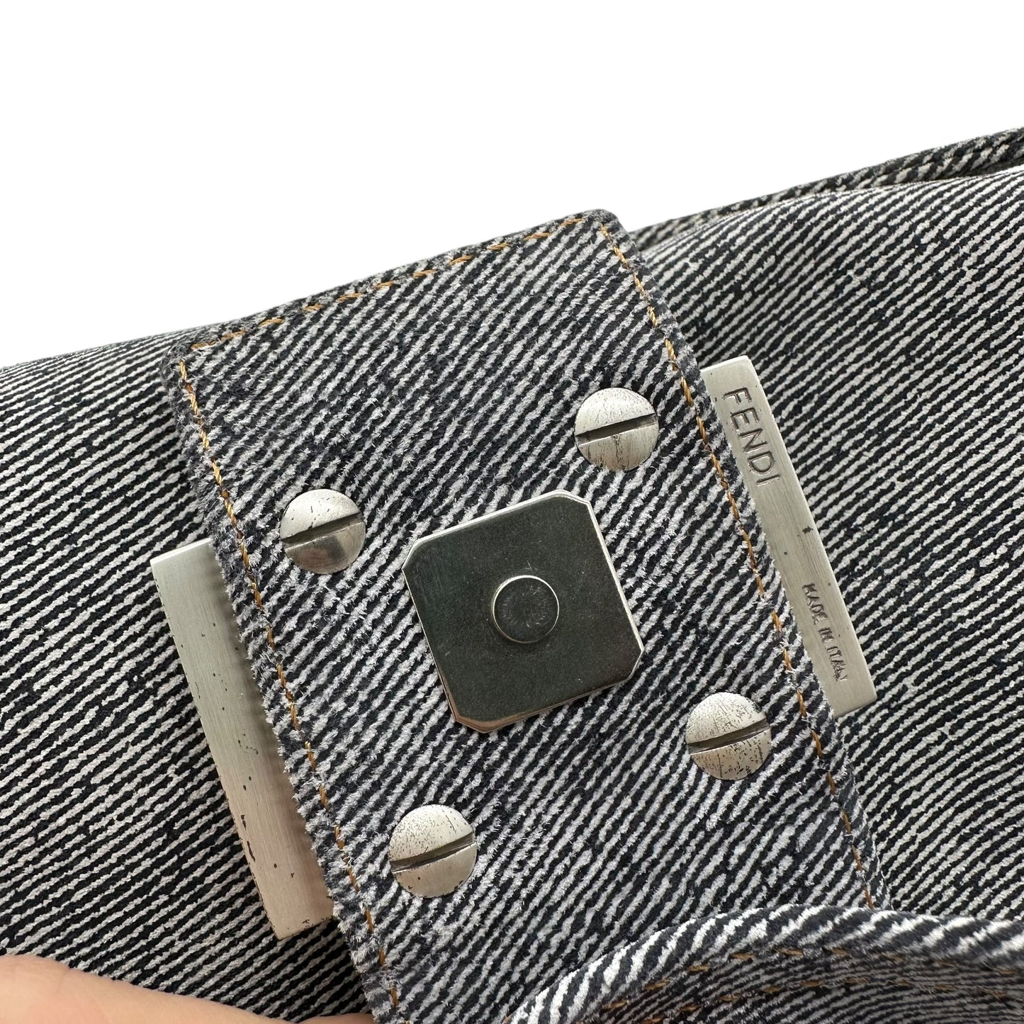 Fendi Light Wash Denim Look Suede Mama Baguette Bag RARE - Outfit Repeater