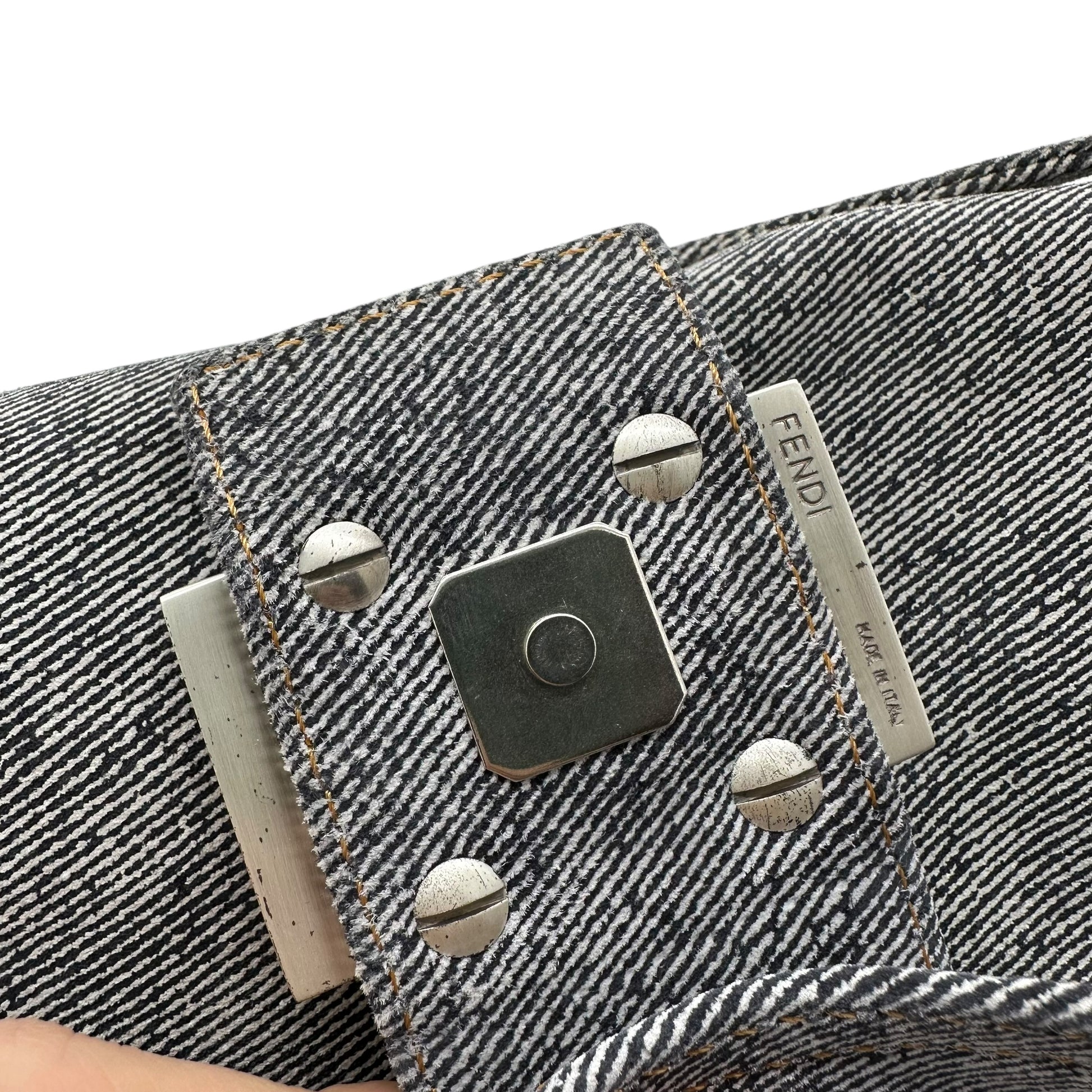 Fendi Light Wash Denim Look Suede Mama Baguette Bag RARE - Outfit Repeater