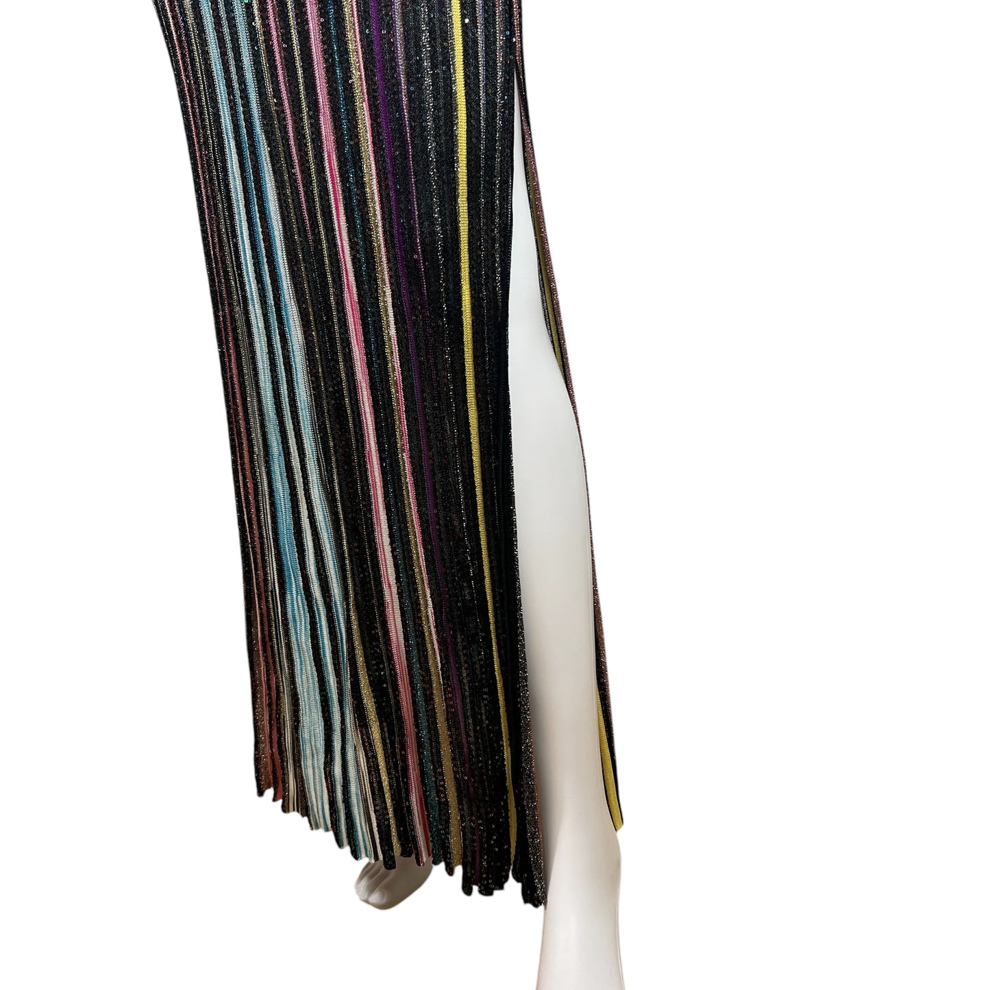 Missoni Sequin Multicolor Stripe Knit Maxi Dress
