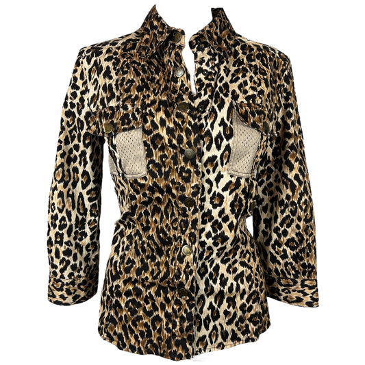 D&G Dolce & Gabbana Leopard Print Cargo Pocket Blouse