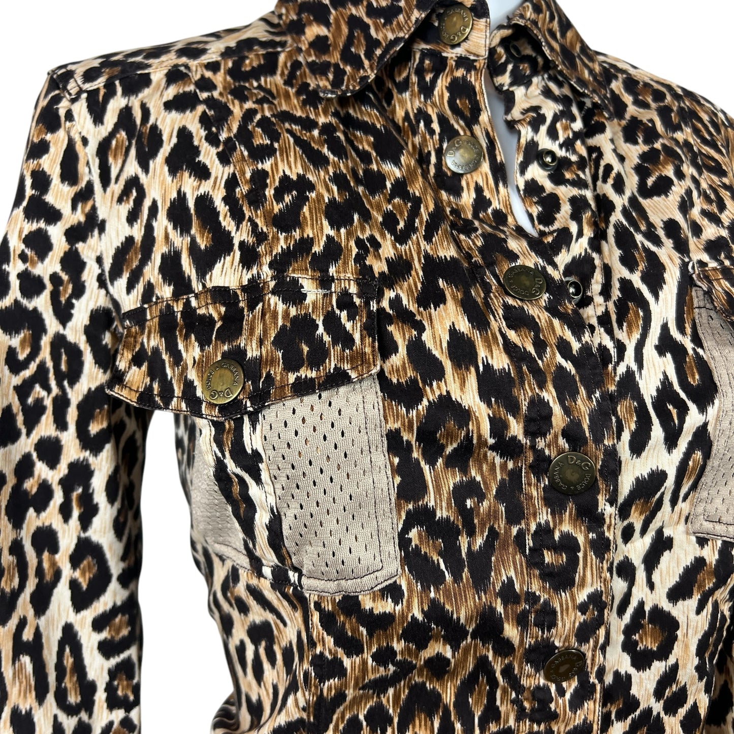 D&G Dolce & Gabbana Leopard Print Cargo Pocket Blouse