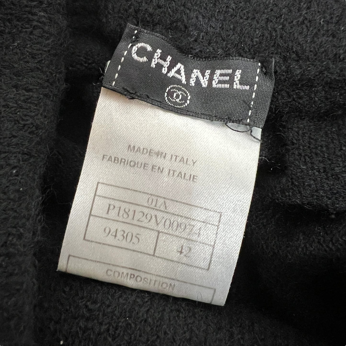 Chanel F/W 2001 Black Cashmere Turtleneck Sweater