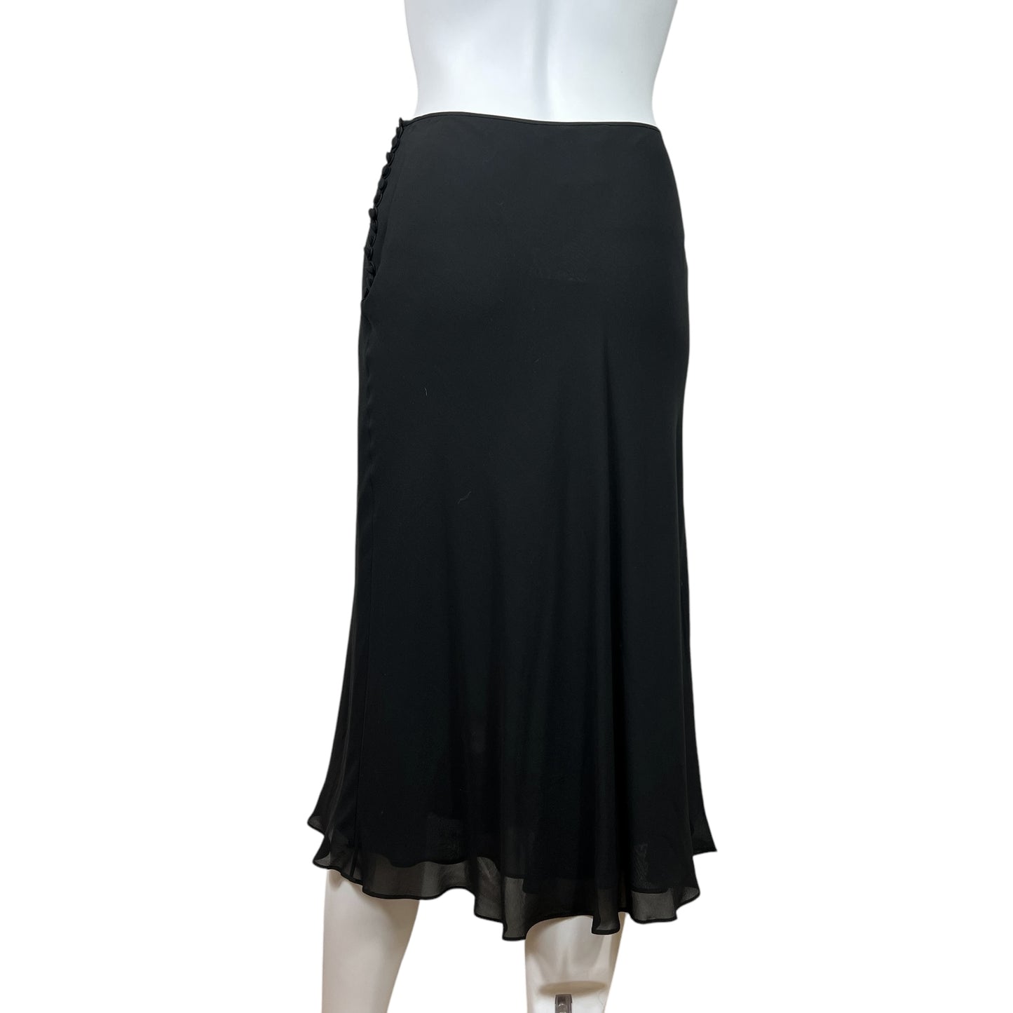 Christian Dior F/W 2002 Black Silk Midi Skirt