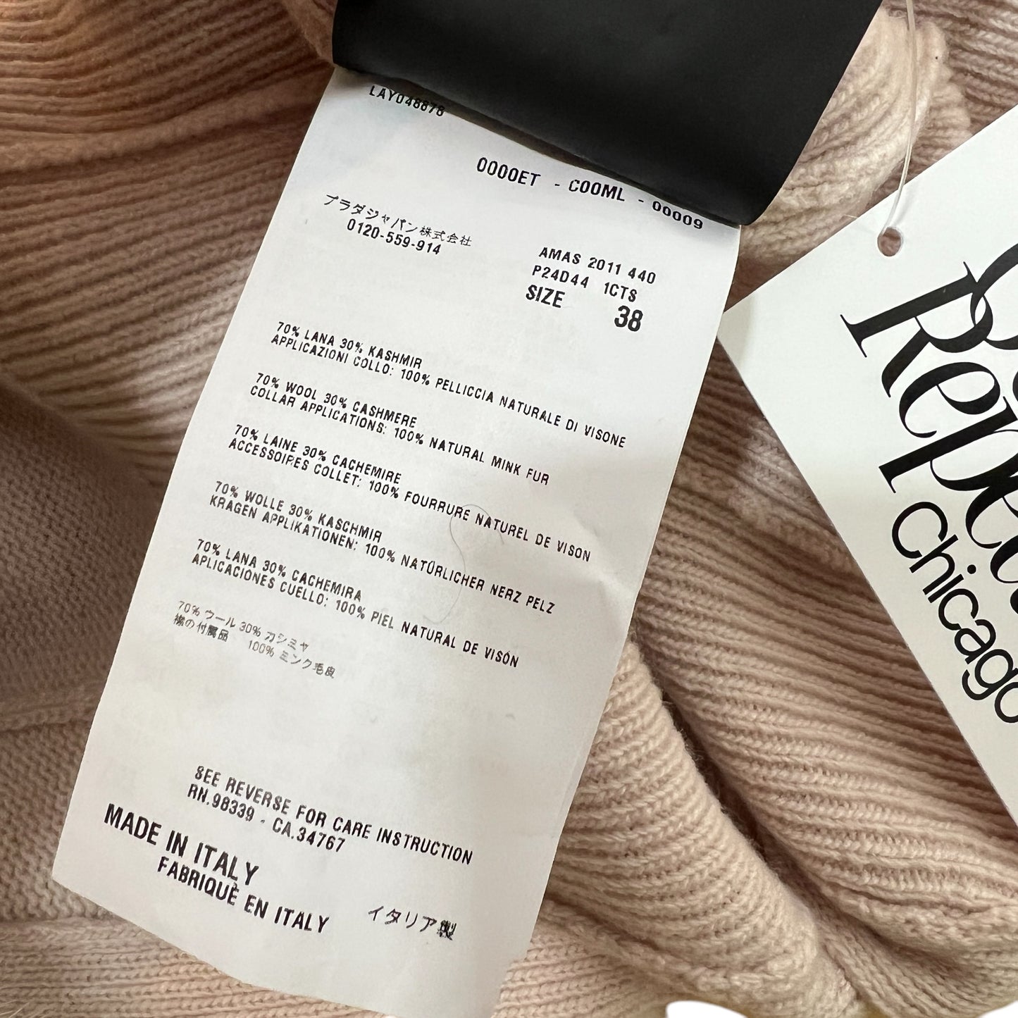 Prada Pink Cashmere & Mink Keyhole Cut-Out Sweater Top - Outfit Repeater