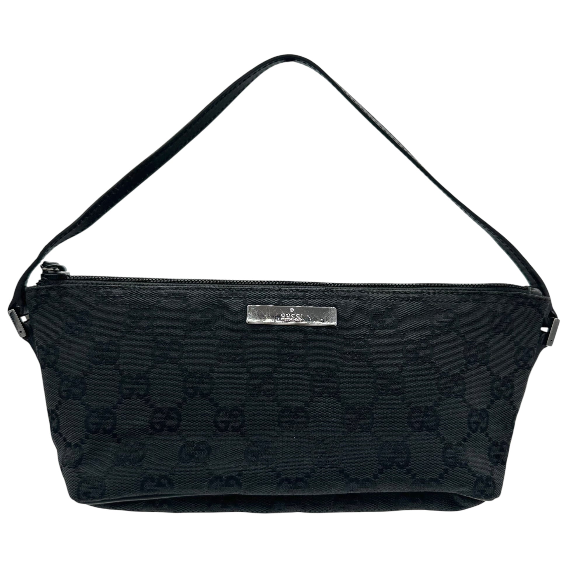 Gucci Black Monogram Canvas Pochette Bag - Outfit Repeater