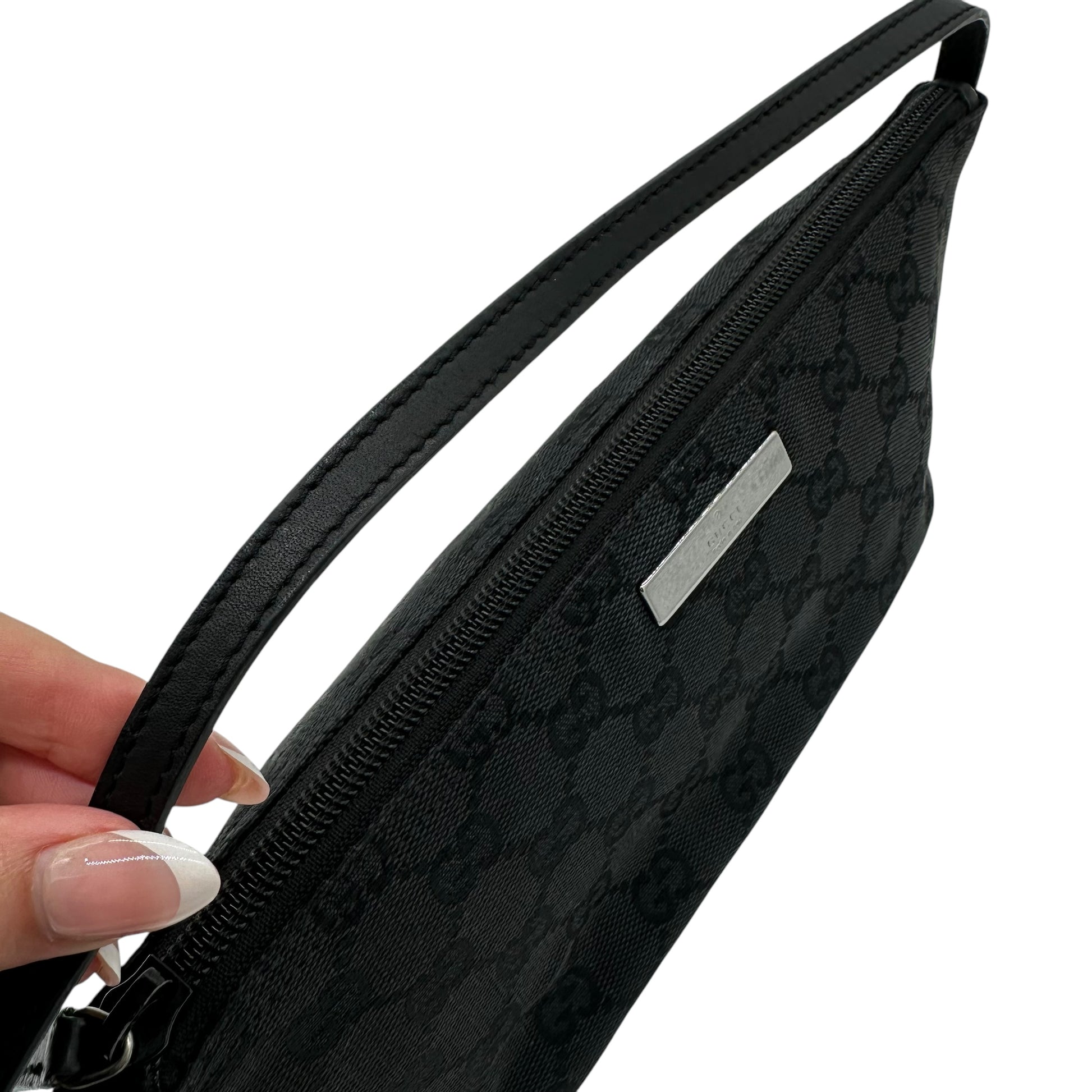 Gucci Black Monogram Canvas Pochette Bag - Outfit Repeater