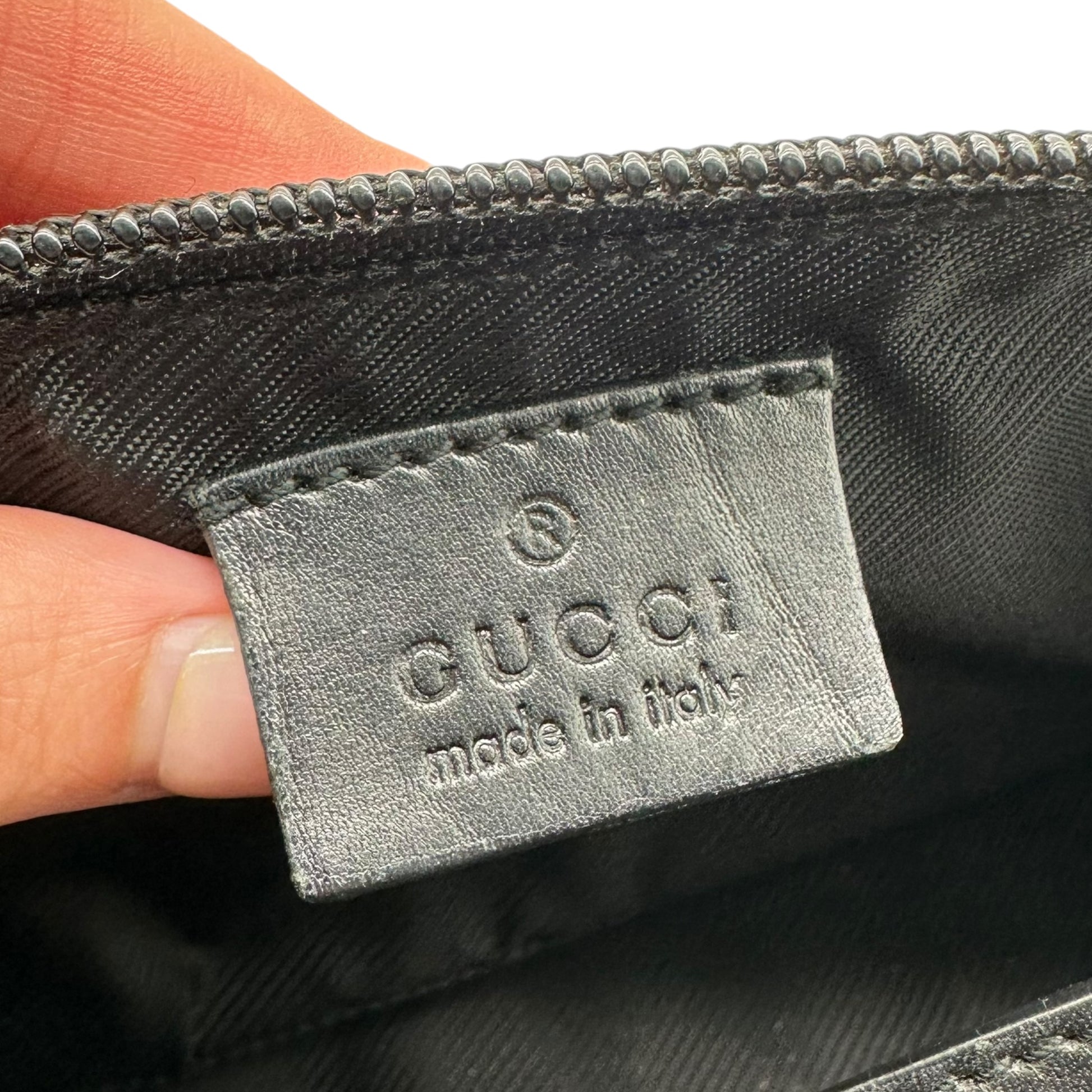 Gucci Black Monogram Canvas Pochette Bag - Outfit Repeater