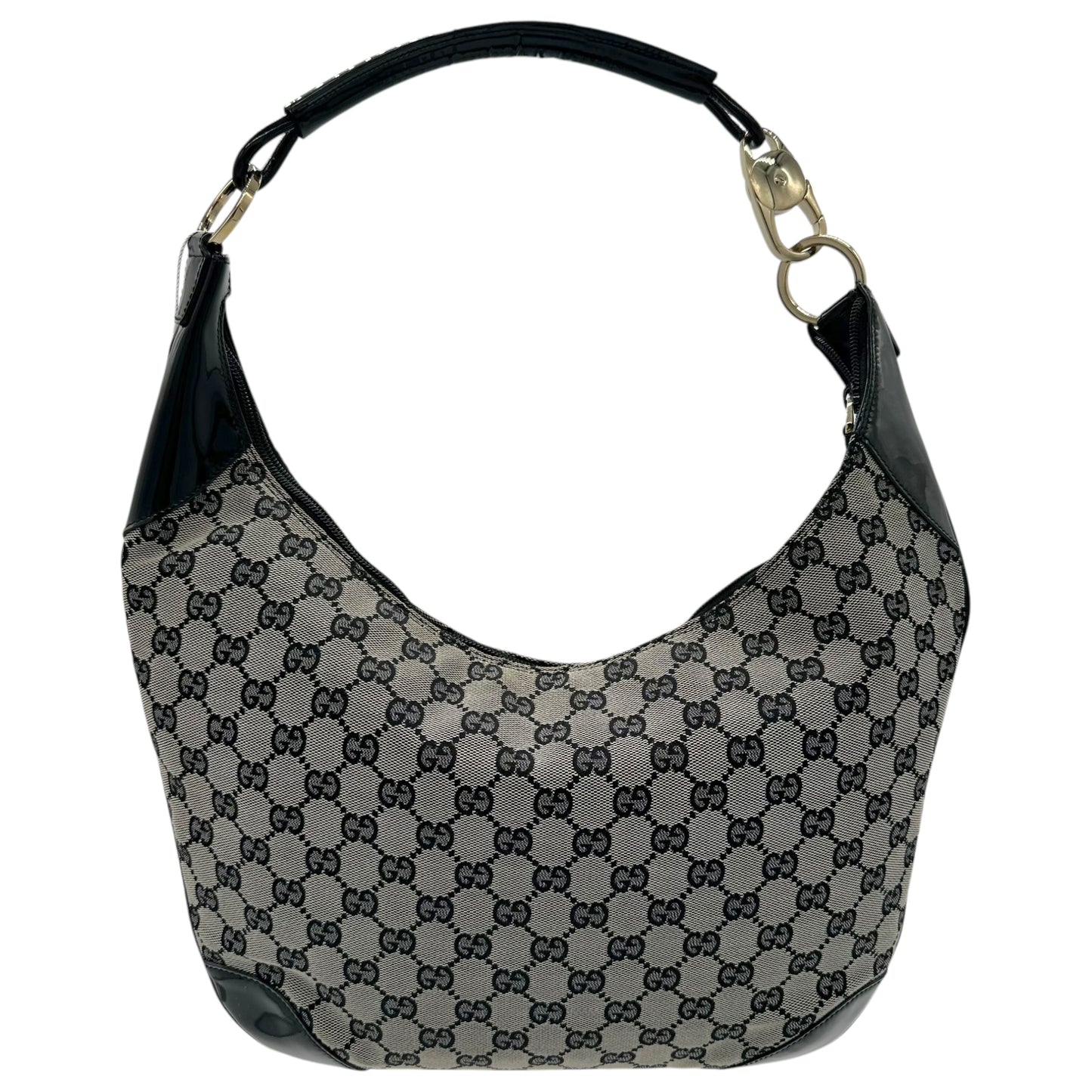 Gucci Gray Canvas Monogram Crescent Shoulder Bag - Outfit Repeater