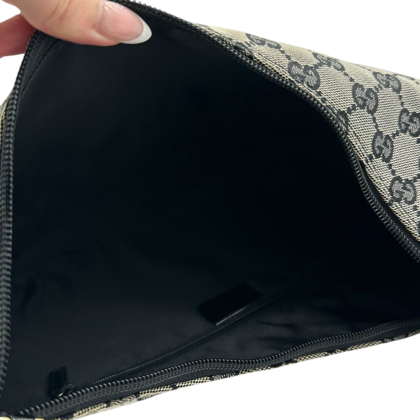 Gucci Gray Canvas Monogram Crescent Shoulder Bag - Outfit Repeater