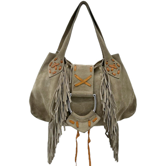 Dolce & Gabbana Gray Suede Fringe Bag - Outfit Repeater