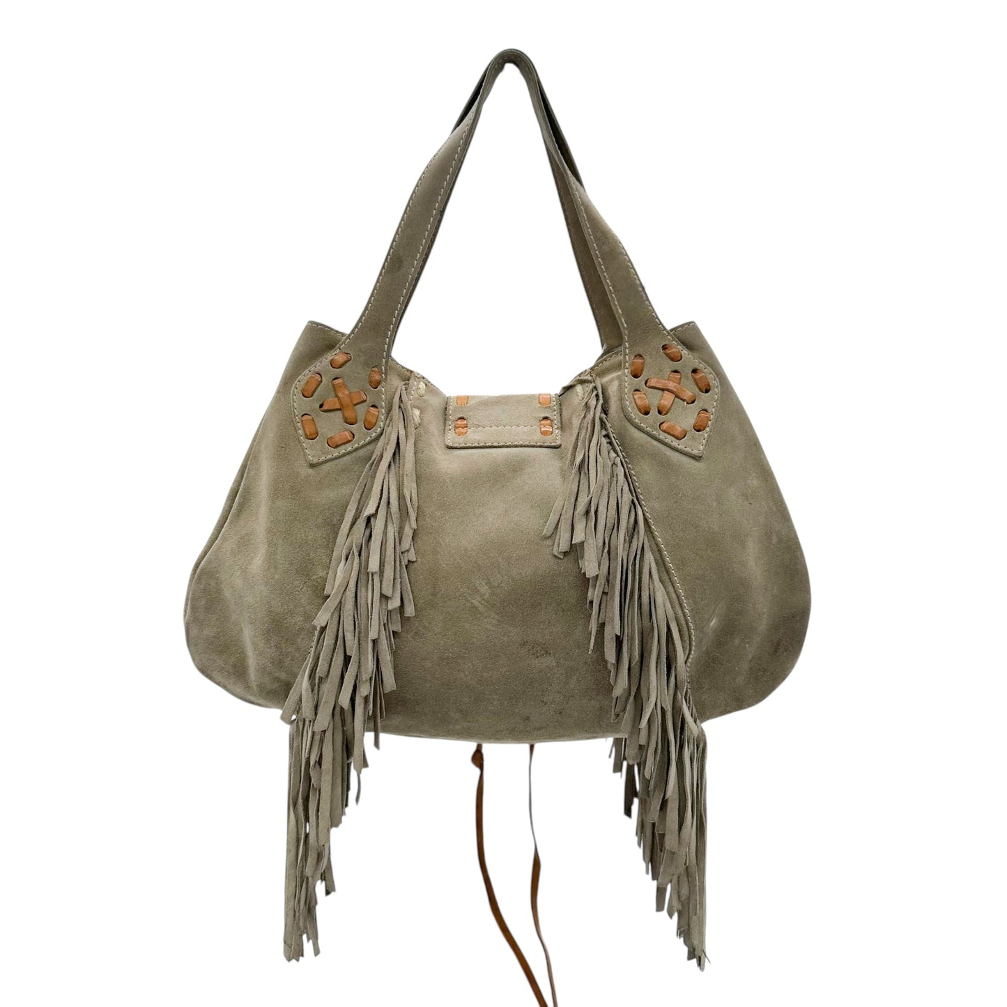 Dolce & Gabbana Gray Suede Fringe Bag - Outfit Repeater