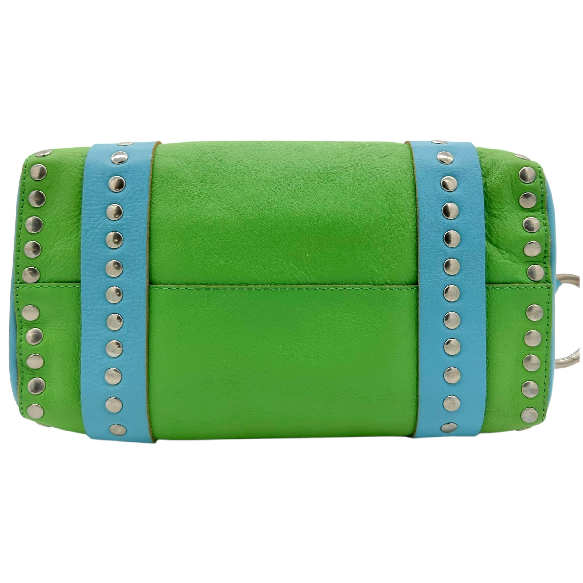 D&G Dolce & Gabbana Blue & Green Studded Logo Bag - Outfit Repeater