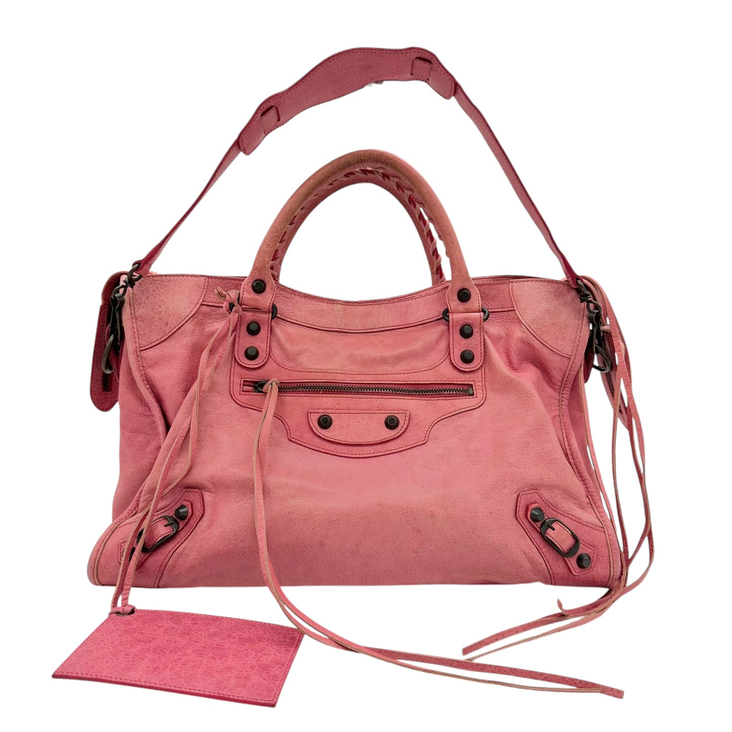 Balenciaga Pink Leather Giant City Bag - Outfit Repeater