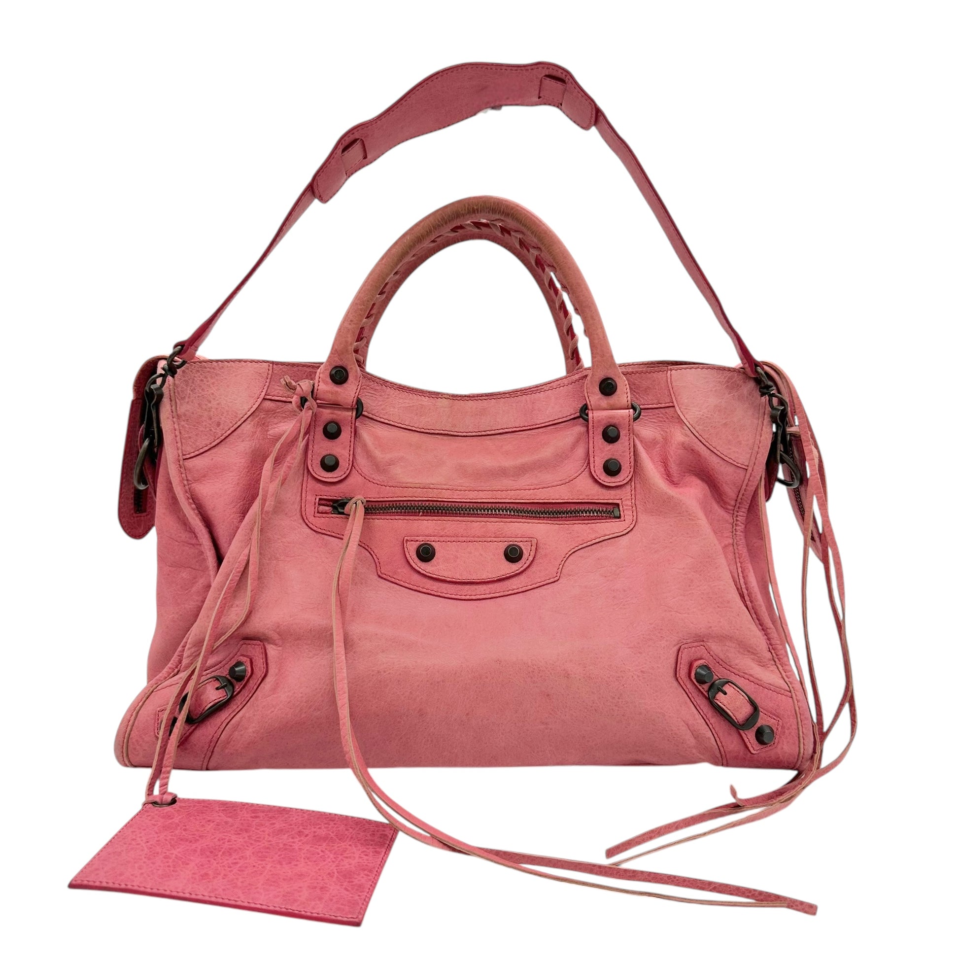 Balenciaga Pink Leather Giant City Bag - Outfit Repeater