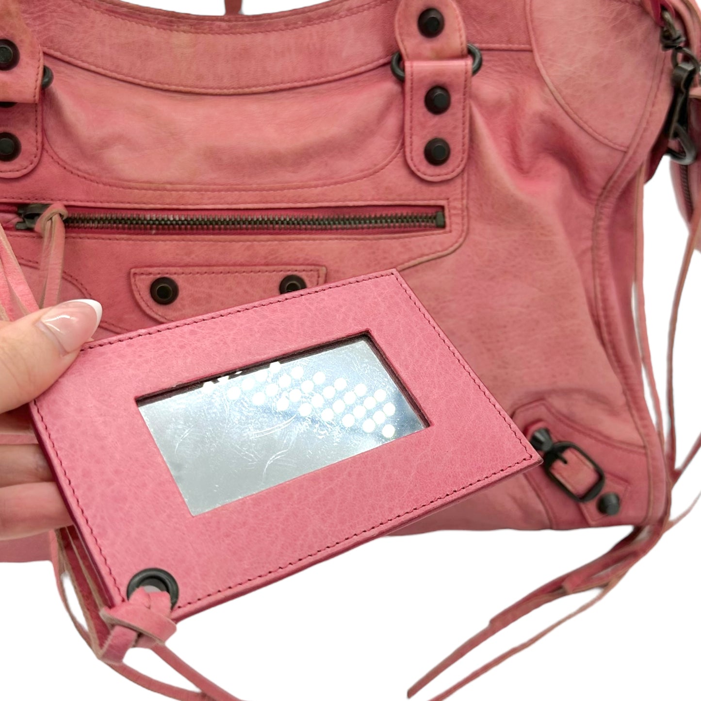 Balenciaga Pink Leather Giant City Bag - Outfit Repeater