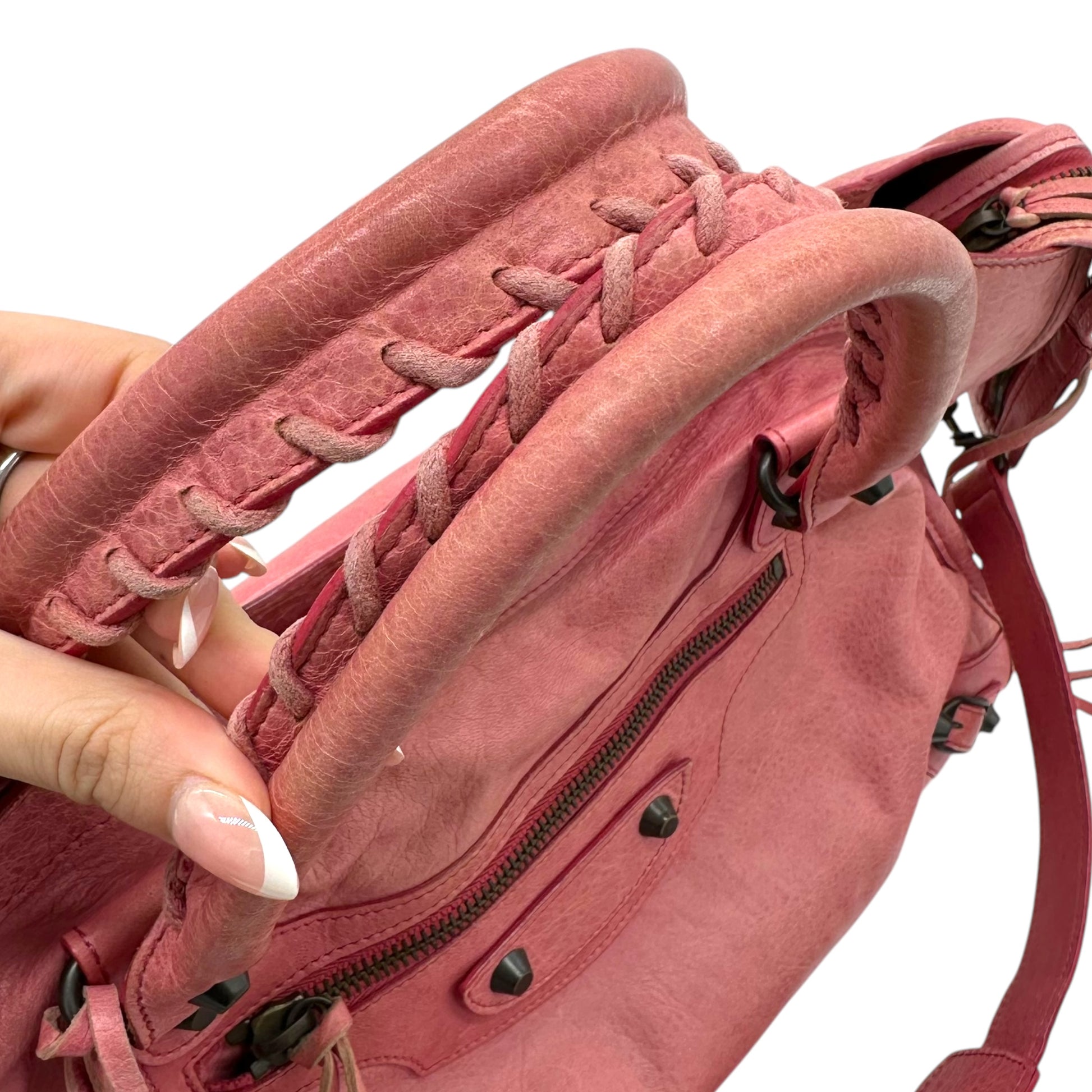 Balenciaga Pink Leather Giant City Bag - Outfit Repeater