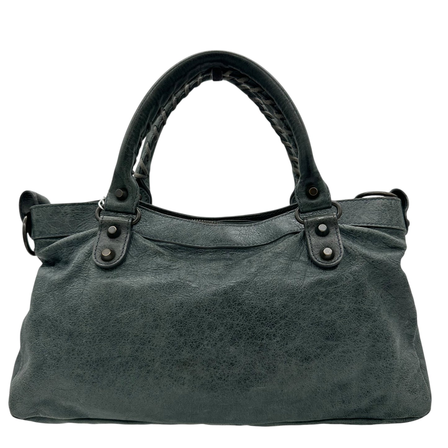 Balenciaga Dark Green / Black Leather First City Bag - Outfit Repeater