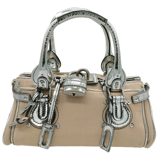Chloé Ivory Fabric & Silver Leather Paddington Bag - Outfit Repeater