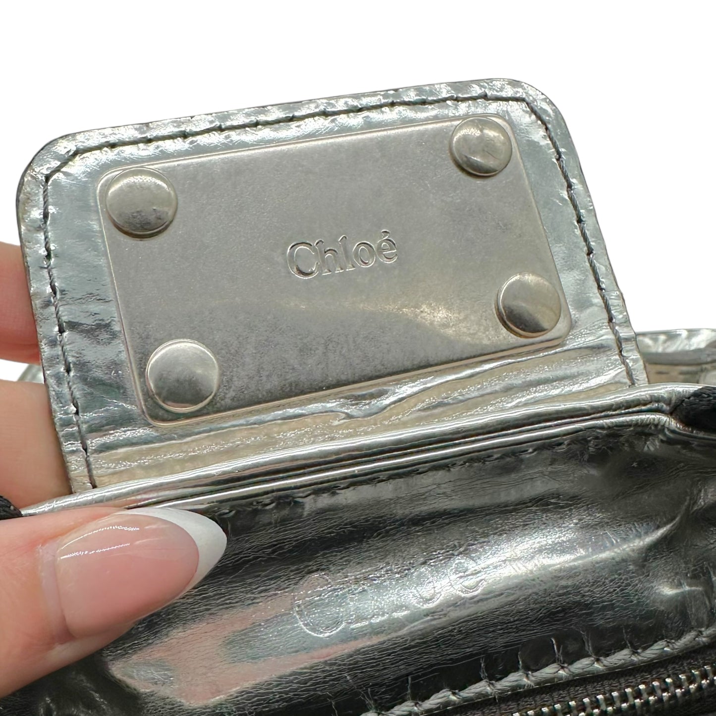 Chloé Ivory Fabric & Silver Leather Paddington Bag - Outfit Repeater