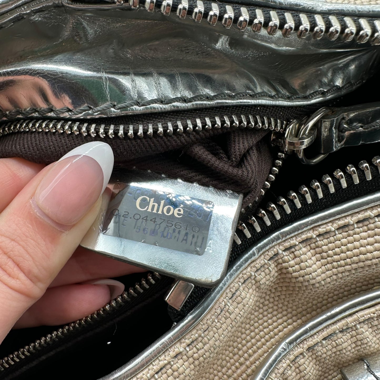 Chloé Ivory Fabric & Silver Leather Paddington Bag - Outfit Repeater