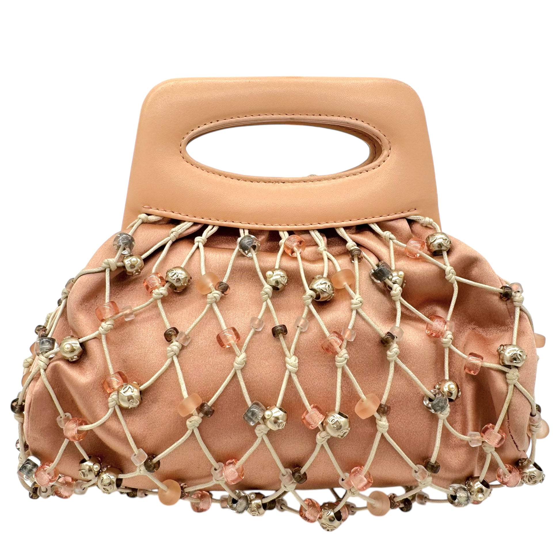 Chanel S/S 2004 Pink Beaded Crochet Clutch Bag - Outfit Repeater
