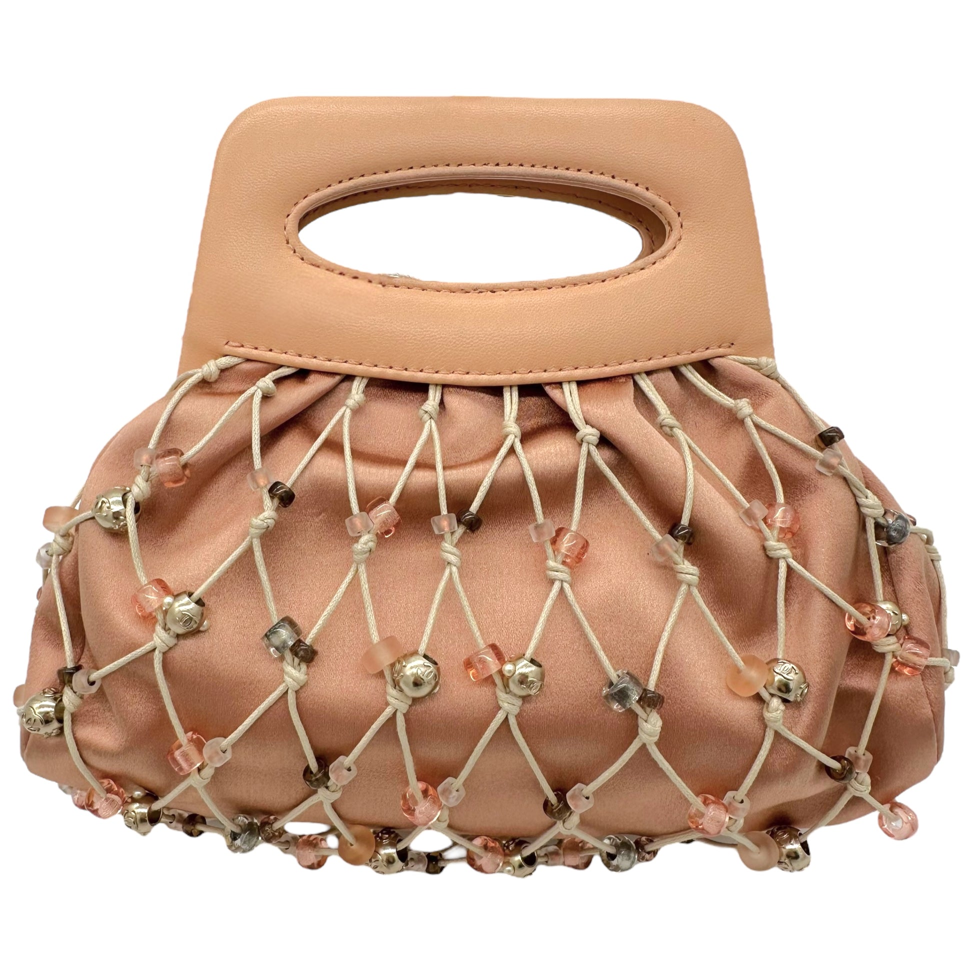 Chanel S/S 2004 Pink Beaded Crochet Clutch Bag - Outfit Repeater