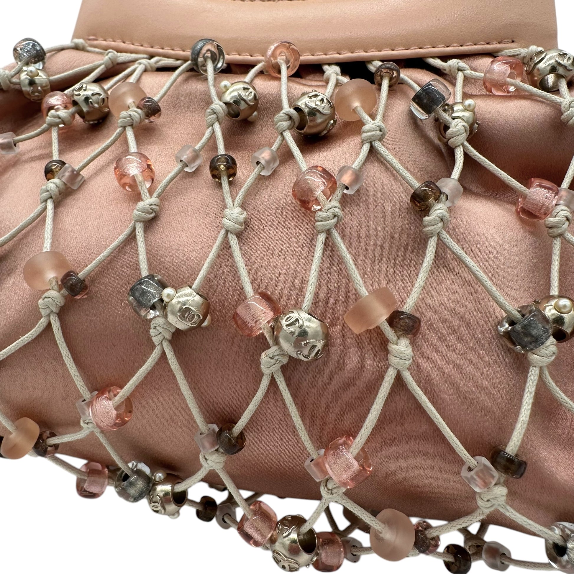 Chanel S/S 2004 Pink Beaded Crochet Clutch Bag - Outfit Repeater