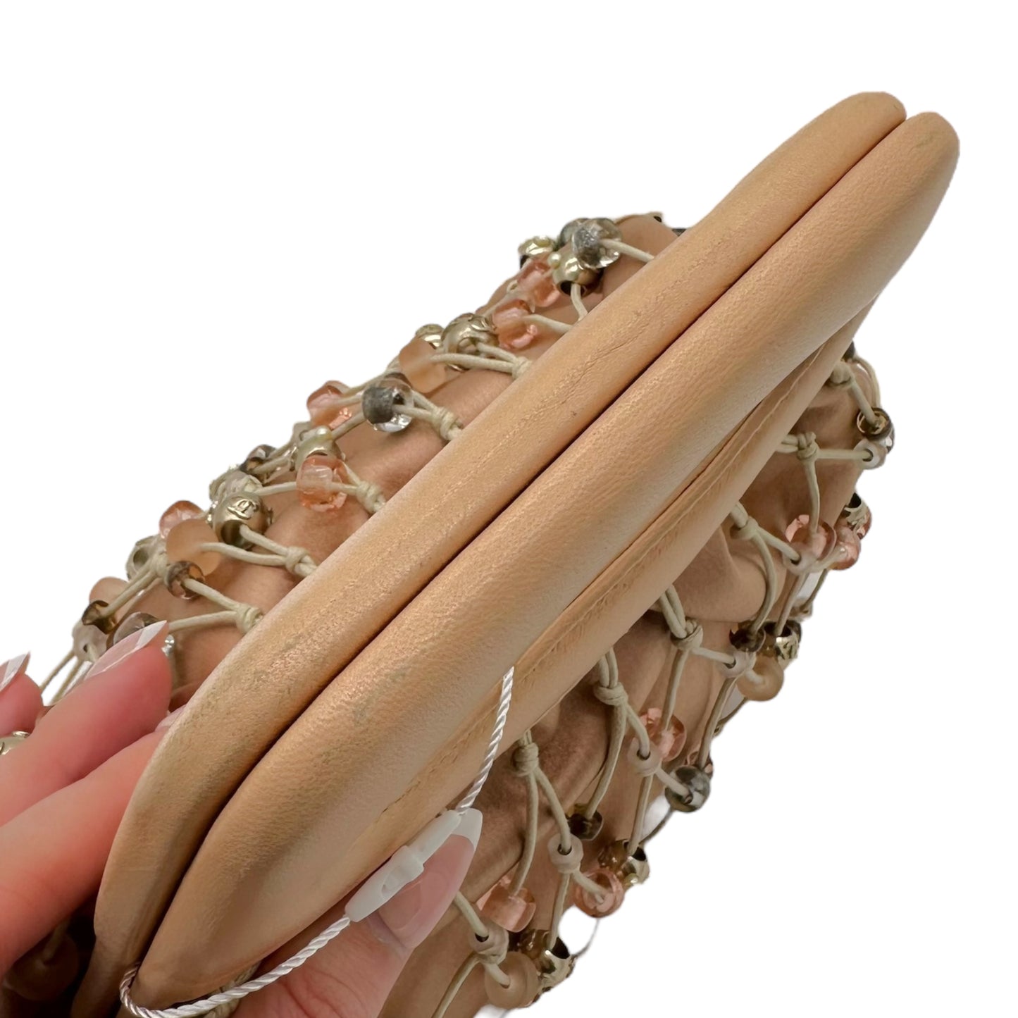 Chanel S/S 2004 Pink Beaded Crochet Clutch Bag - Outfit Repeater