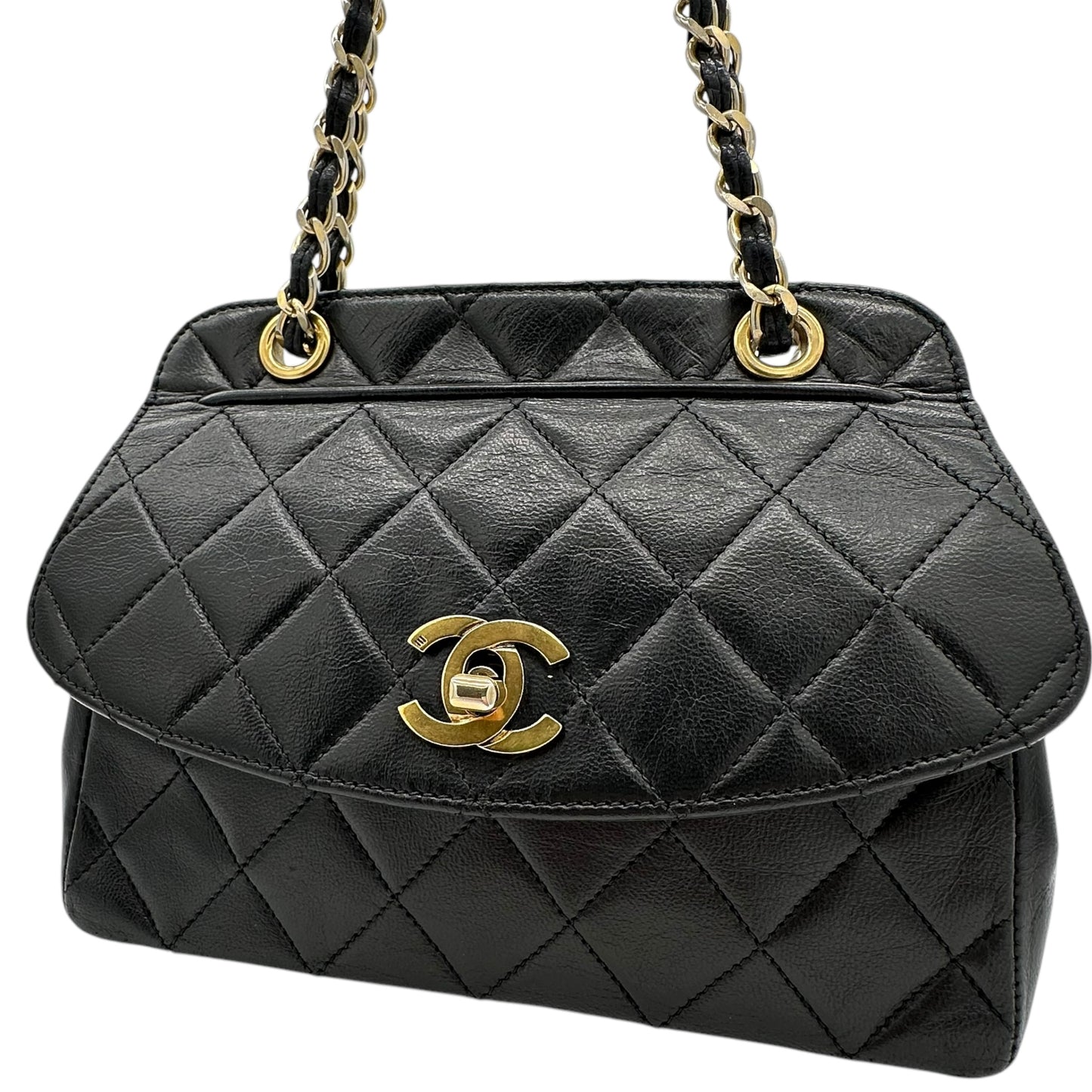 Chanel 1990 Black Quilted Leather Mini Flap Bag - Outfit Repeater