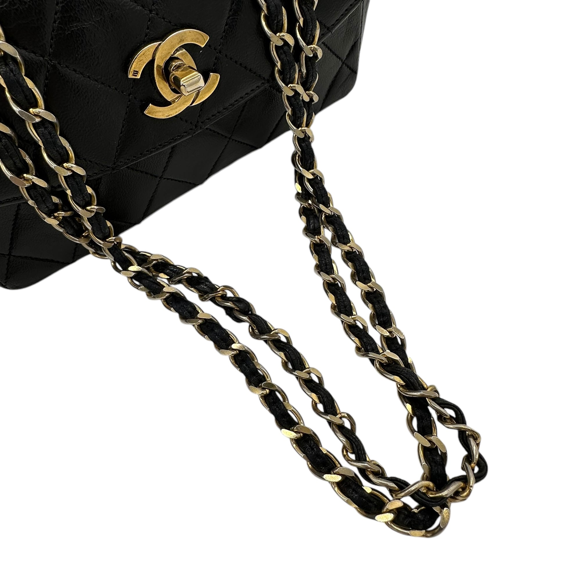 Chanel 1990 Black Quilted Leather Mini Flap Bag - Outfit Repeater