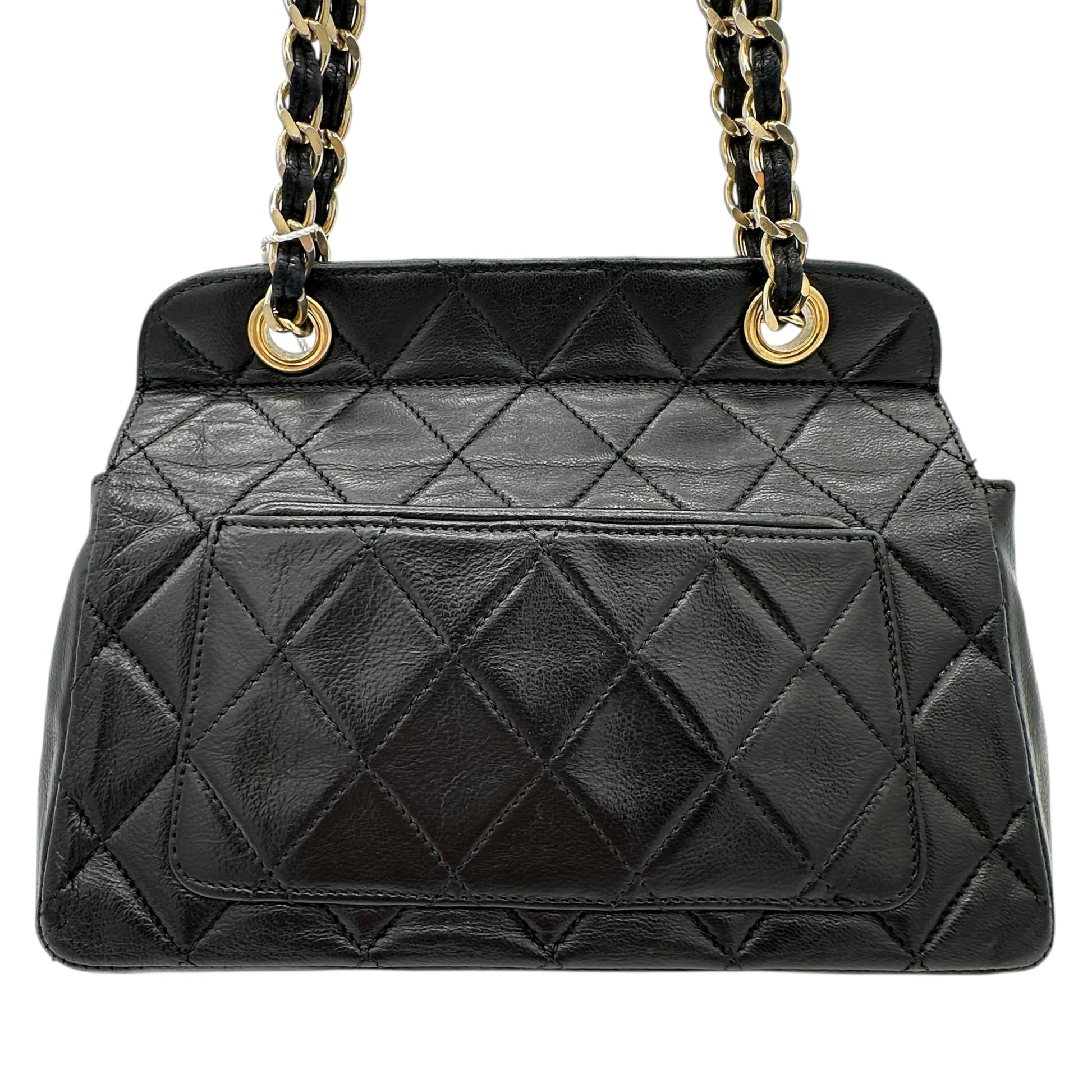 Chanel 1990 Black Quilted Leather Mini Flap Bag - Outfit Repeater