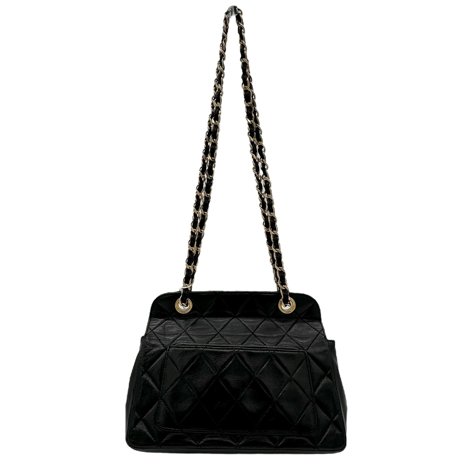 Chanel 1990 Black Quilted Leather Mini Flap Bag - Outfit Repeater