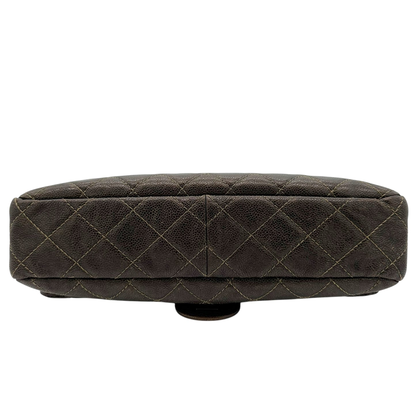 Chanel Brown Caviar Leather Quilted Large Flap Bag - Outfit Repeater