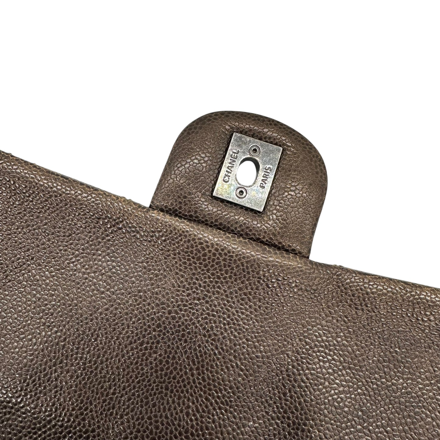 Chanel Brown Caviar Leather Quilted Large Flap Bag - Outfit Repeater