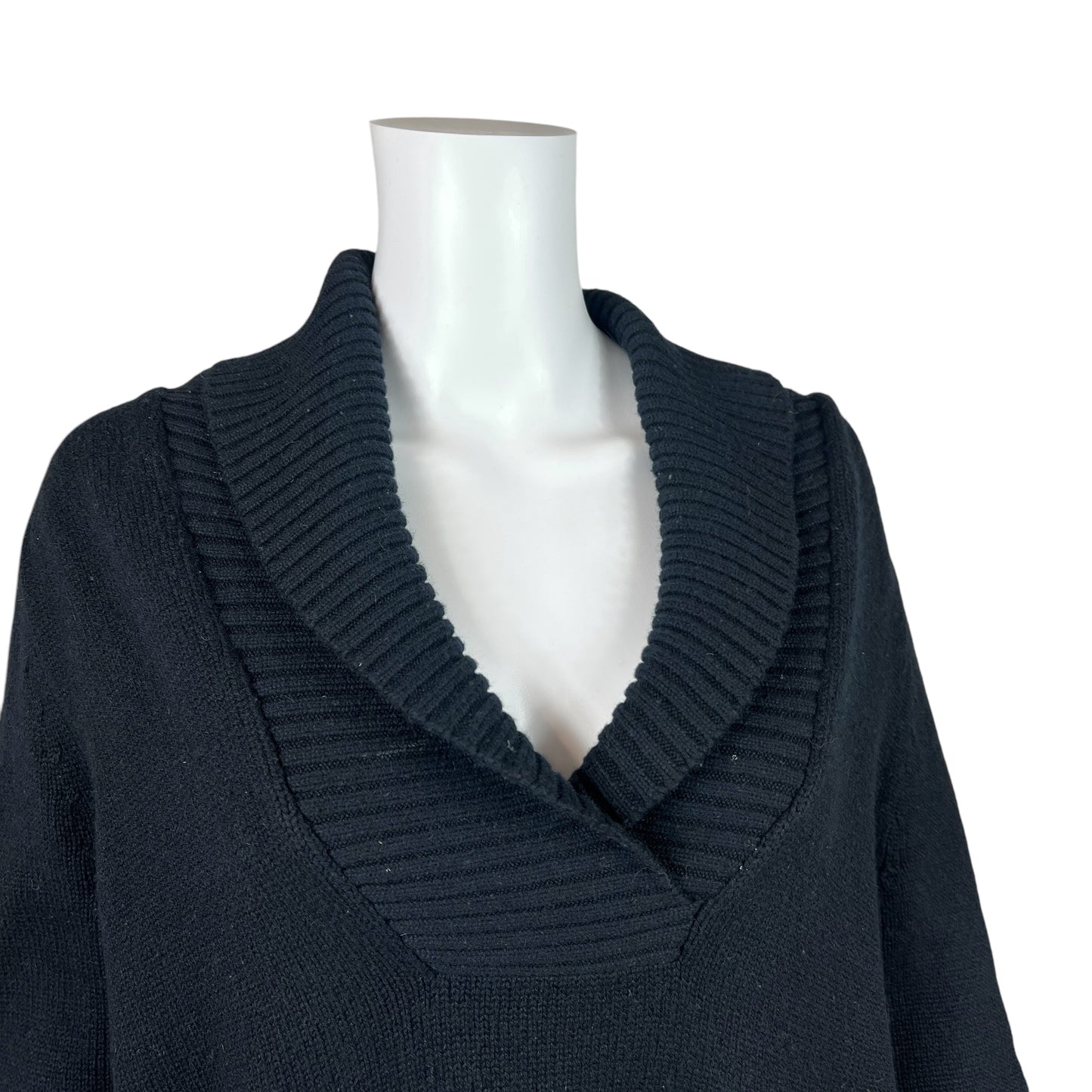 Celine Black Collared Cashmere Knit Sweater