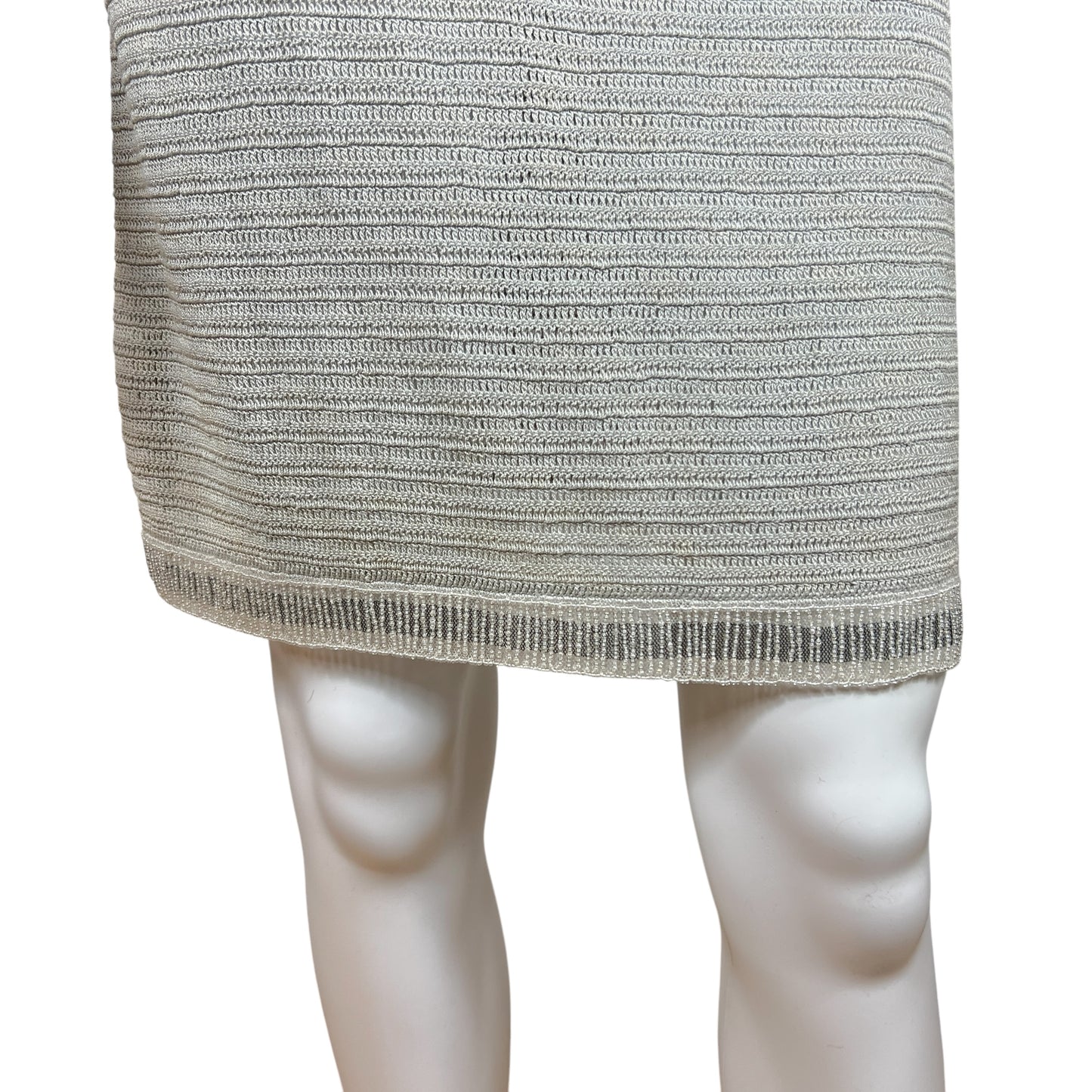 Moschino Cheap & Chic Gray Beaded Floral Knit Mini Dress