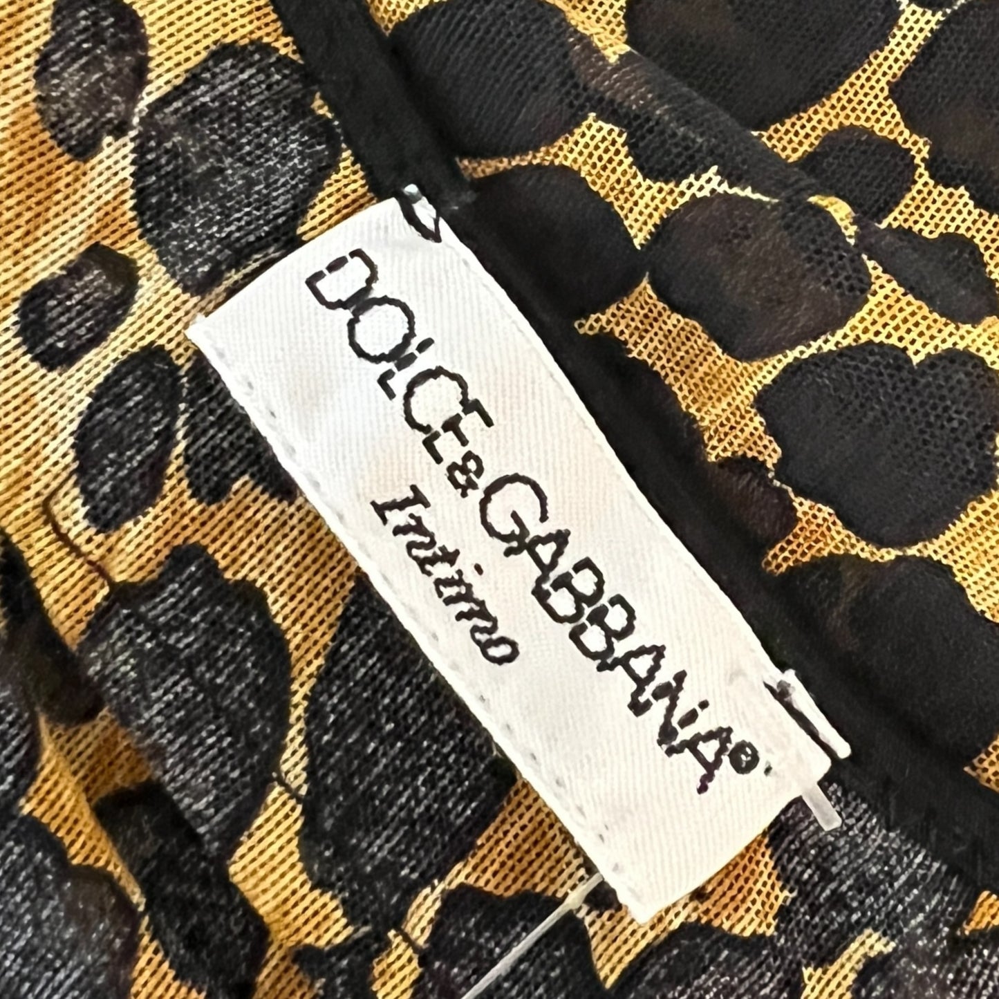 Dolce & Gabbana Leopard Print Semi Sheer Mesh T-Shirt