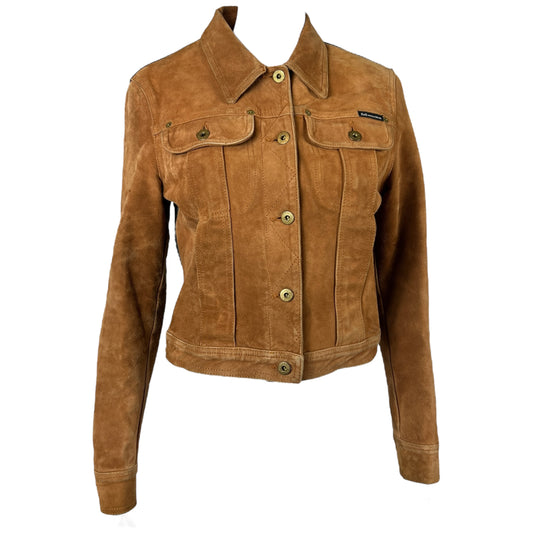 D&G Dolce & Gabbana Tan Suede & Denim Jacket