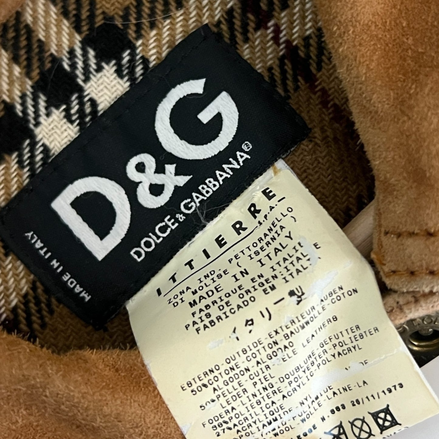 D&G Dolce & Gabbana Tan Suede & Denim Jacket