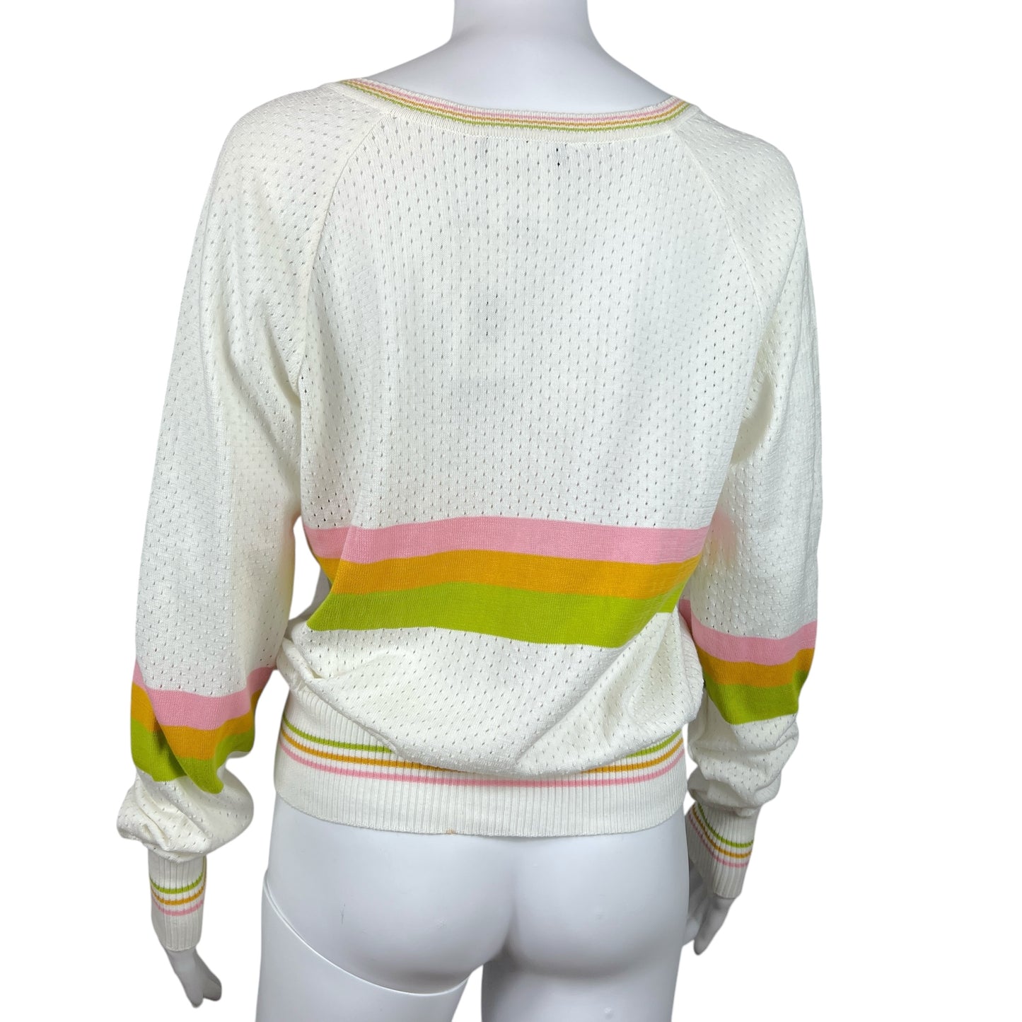 Christian Dior S/S 2004 White Striped Logo Sweater