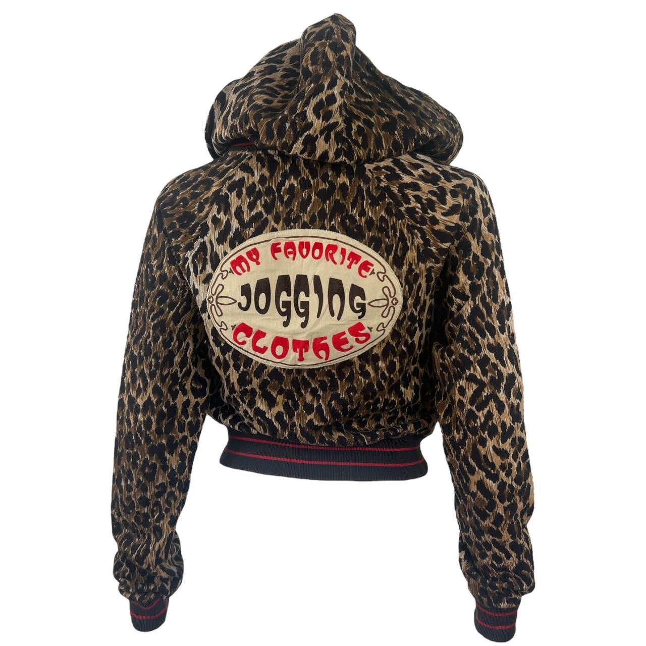 D&G Dolce & Gabbana Leopard Print Crop Hoodie - Outfit Repeater