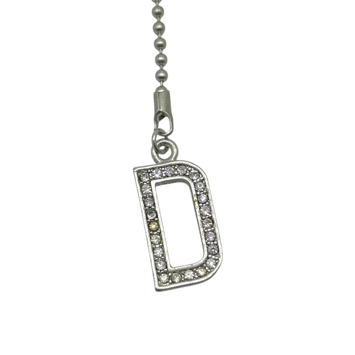 Dolce & Gabbana Silver Crystal Logo Ball Chain Wrap Necklace