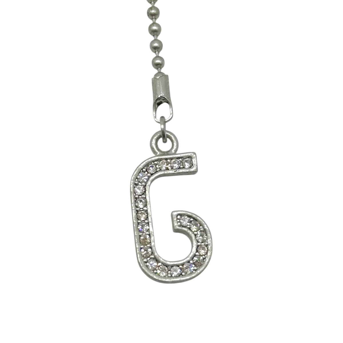 Dolce & Gabbana Silver Crystal Logo Ball Chain Wrap Necklace